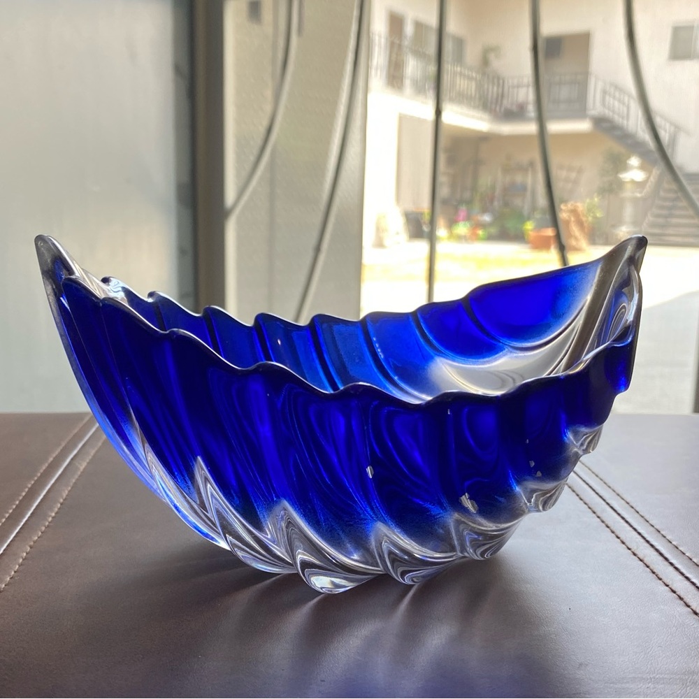 Fruit vase, Salad bowl, Candy bowl, Blue, Leaf